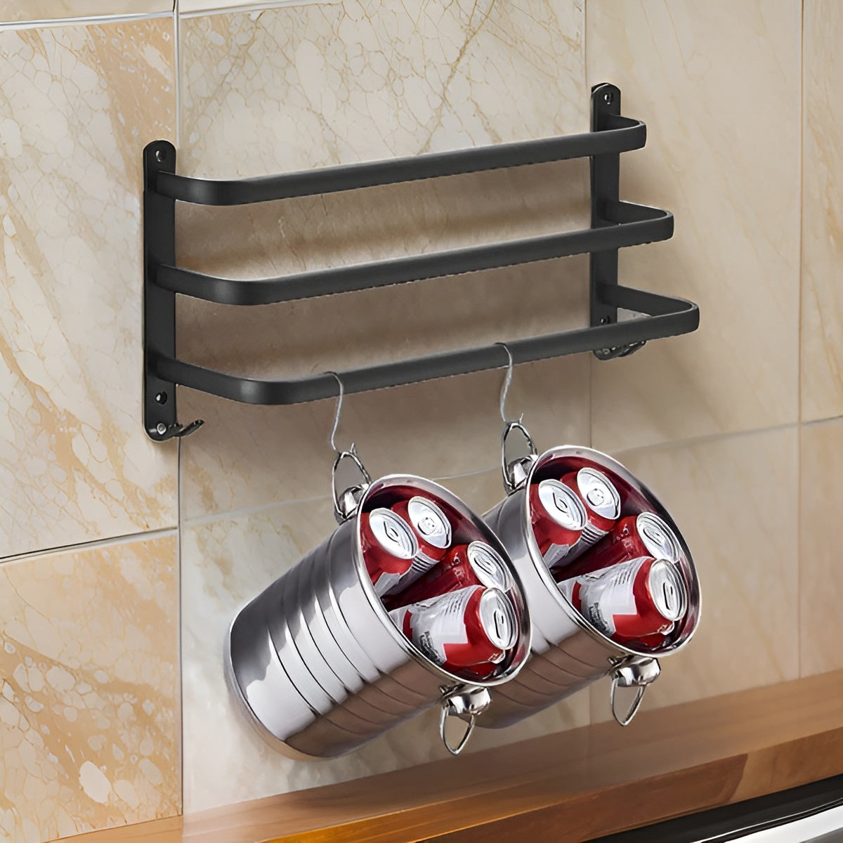 Wesley Towel Rack - Matte Black, 3-Tier Space-Saving Design 4