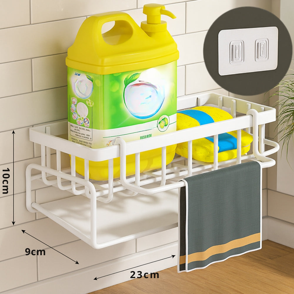 Wesley Wall Mounted Drying Rack - Carbon Steel, Compact Storage for Sponges and Towels 1
