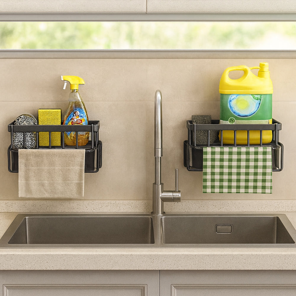 Wesley Wall Mounted Drying Rack - Carbon Steel, Compact Storage for Sponges and Towels 3