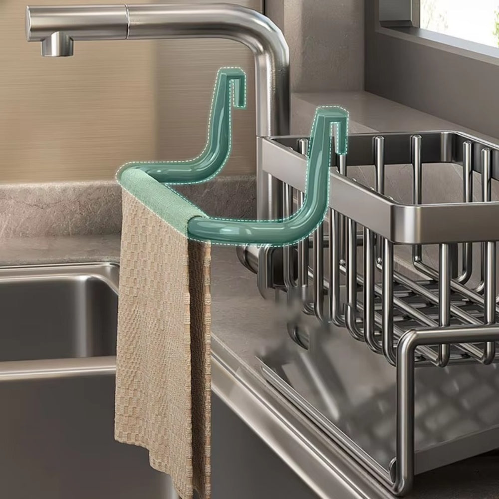 Wesley Wall Mounted Drying Rack - Carbon Steel, Compact Storage for Sponges and Towels 6