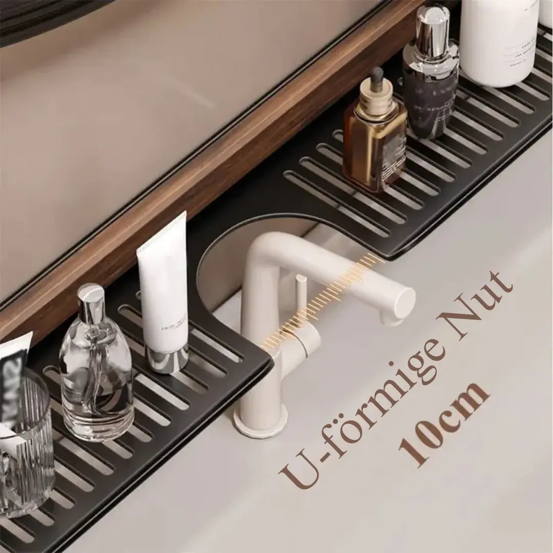 Wexlin Over The Sink Shelf - Walnut Wood, Drill-Free Suction Mount 6