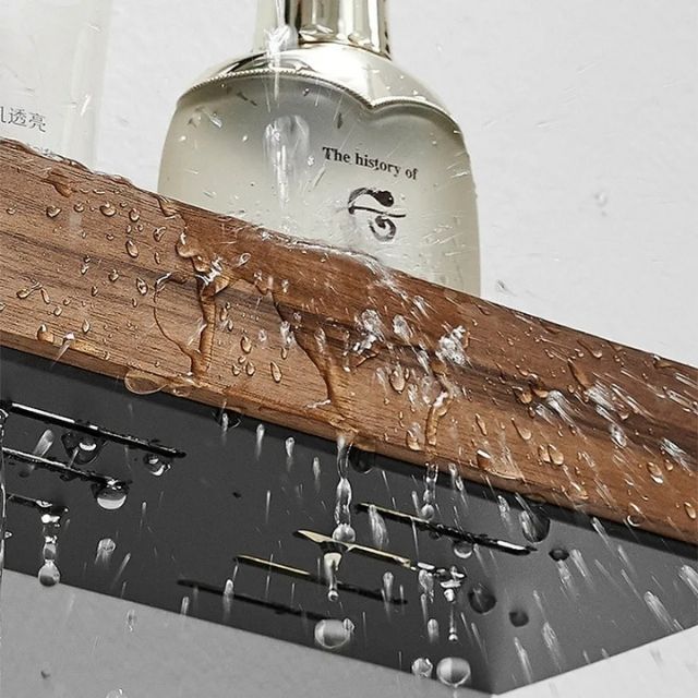 Willow Bathroom Shelf - Solid Wood, No-Drill Storage Solution 5