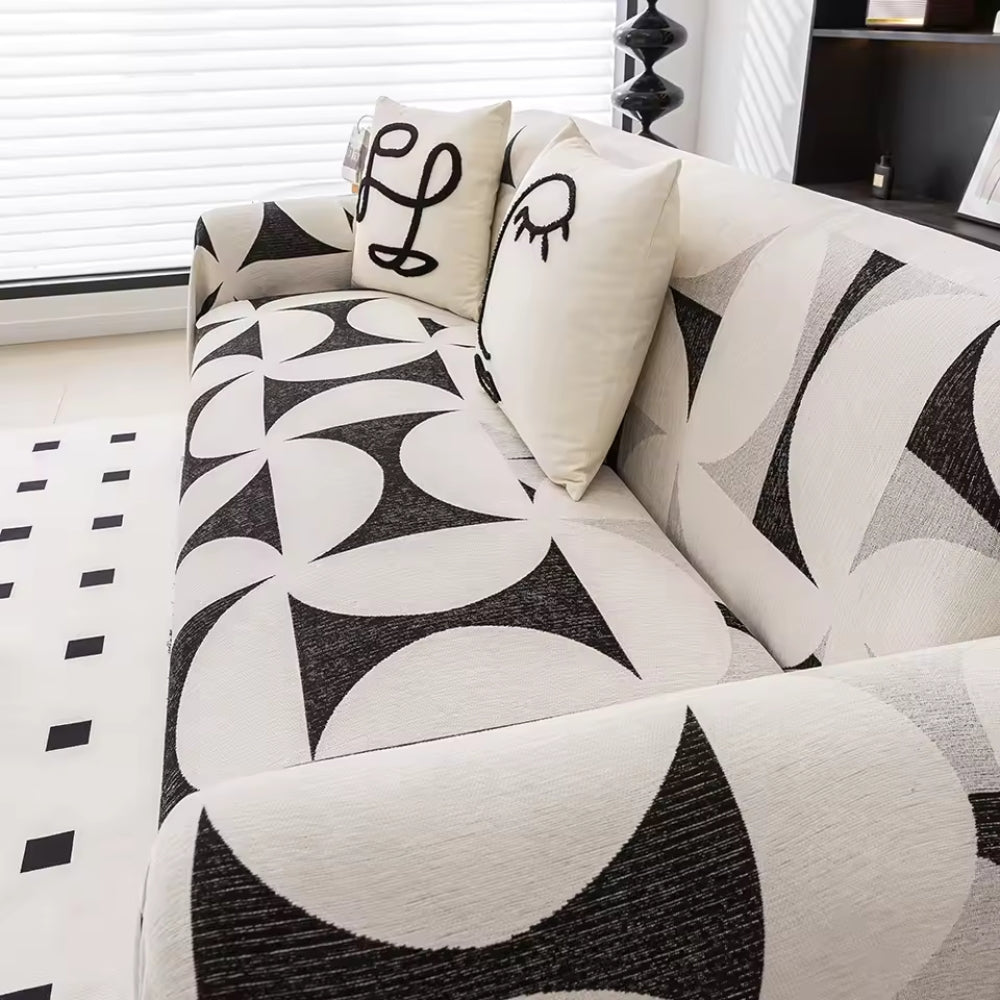 Windsor Sofa Cover - Chenille, Irregular Windmill Design 4