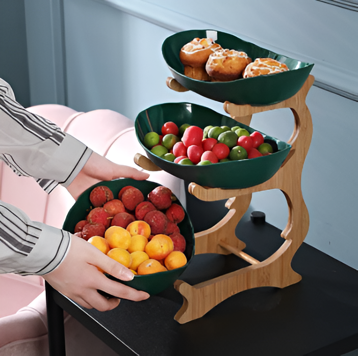 Wondrous Large Fruit Bowl - Wooden, Multi-Tiered Design 1