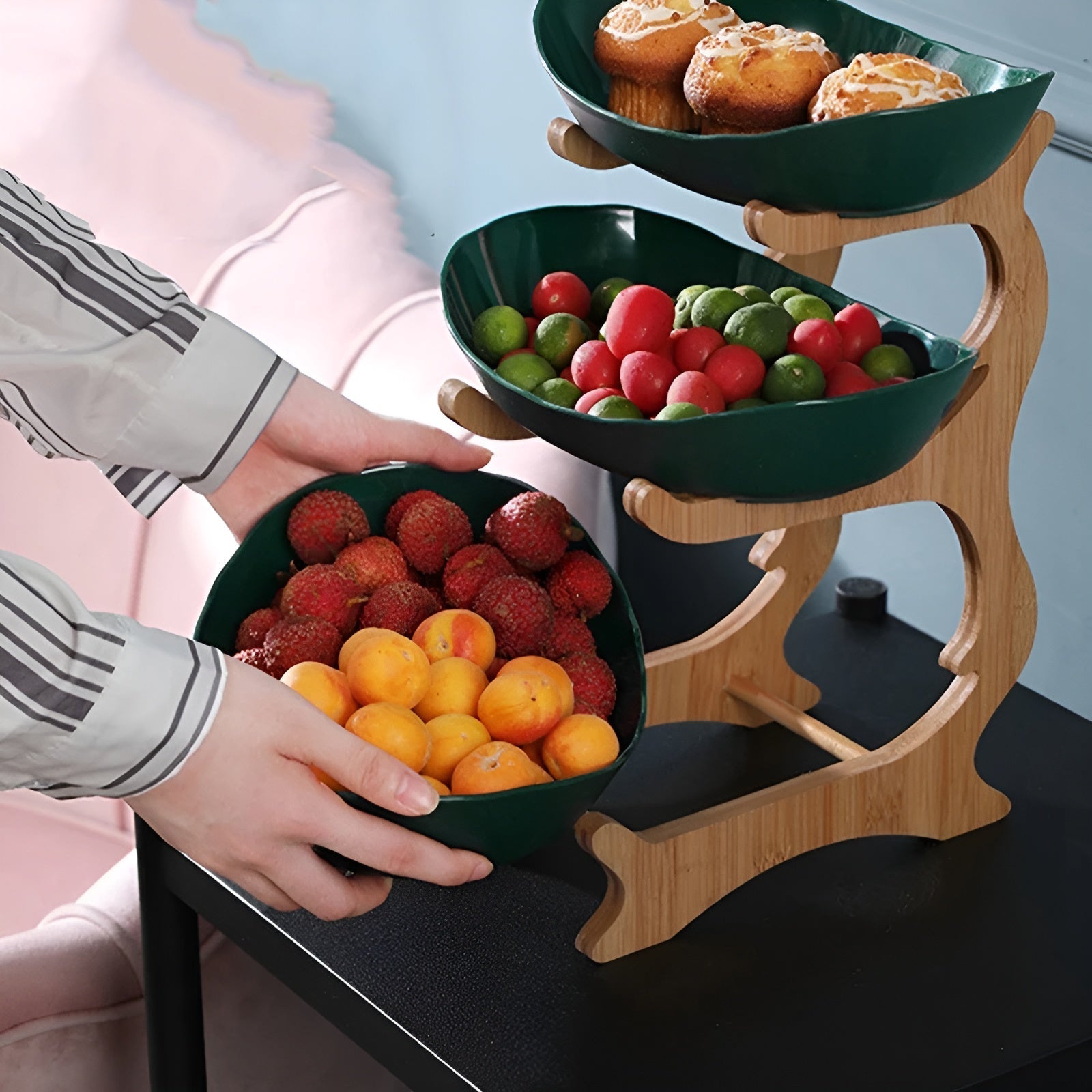 Wondrous Large Fruit Bowl - Wooden, Multi-Tiered Design 2