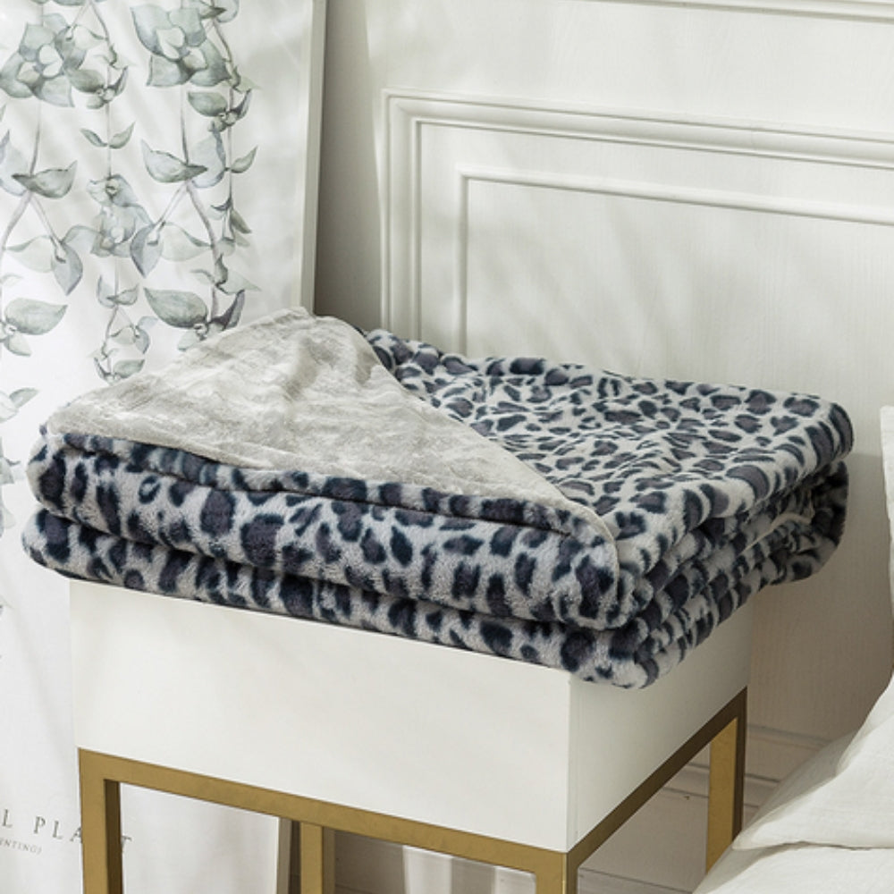 Wren Leopard Print Blanket - Ultra-Soft Faux Fur, Cozy Throw 5