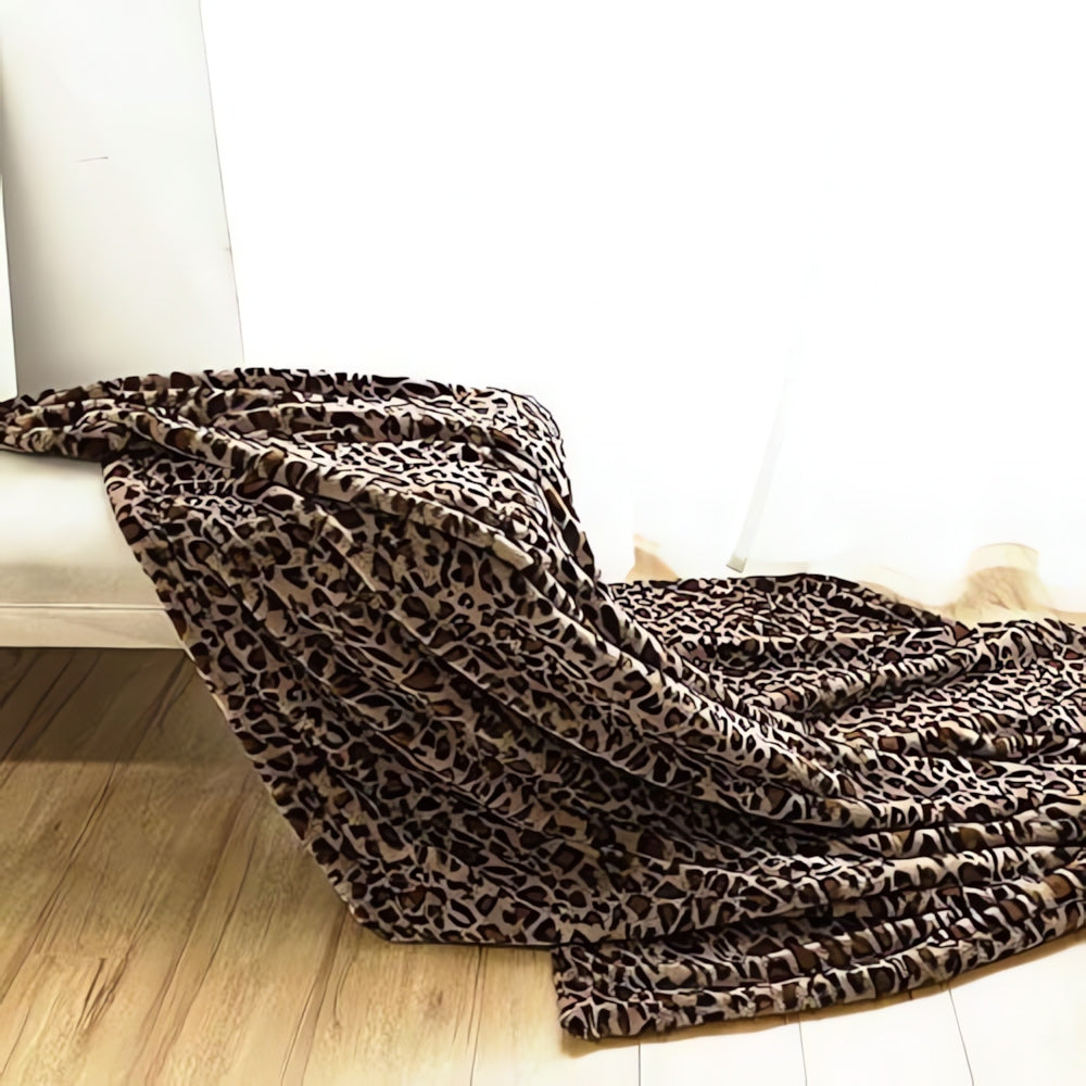 Wren Leopard Print Blanket - Ultra-Soft Faux Fur, Cozy Throw 6