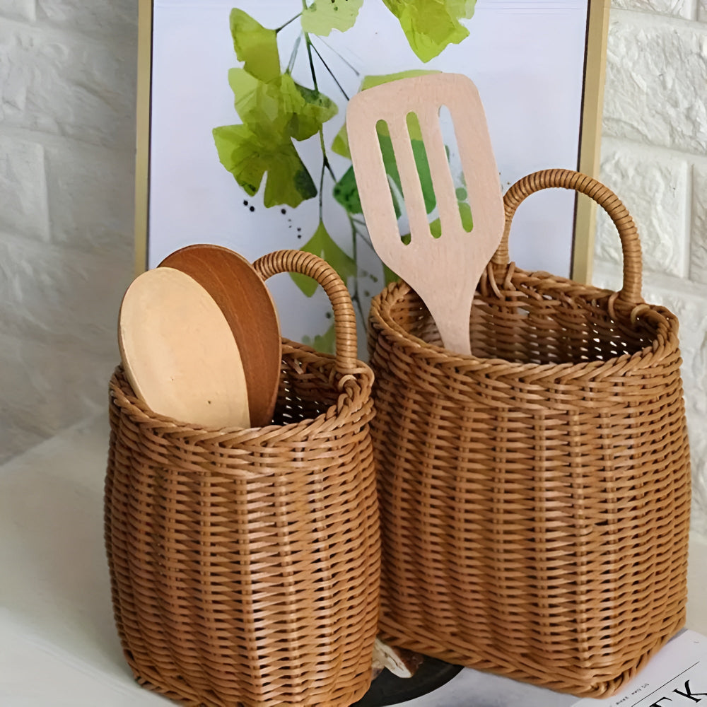 Wren Wicker Storage Basket - Vintage-Inspired, Lightweight Design 1
