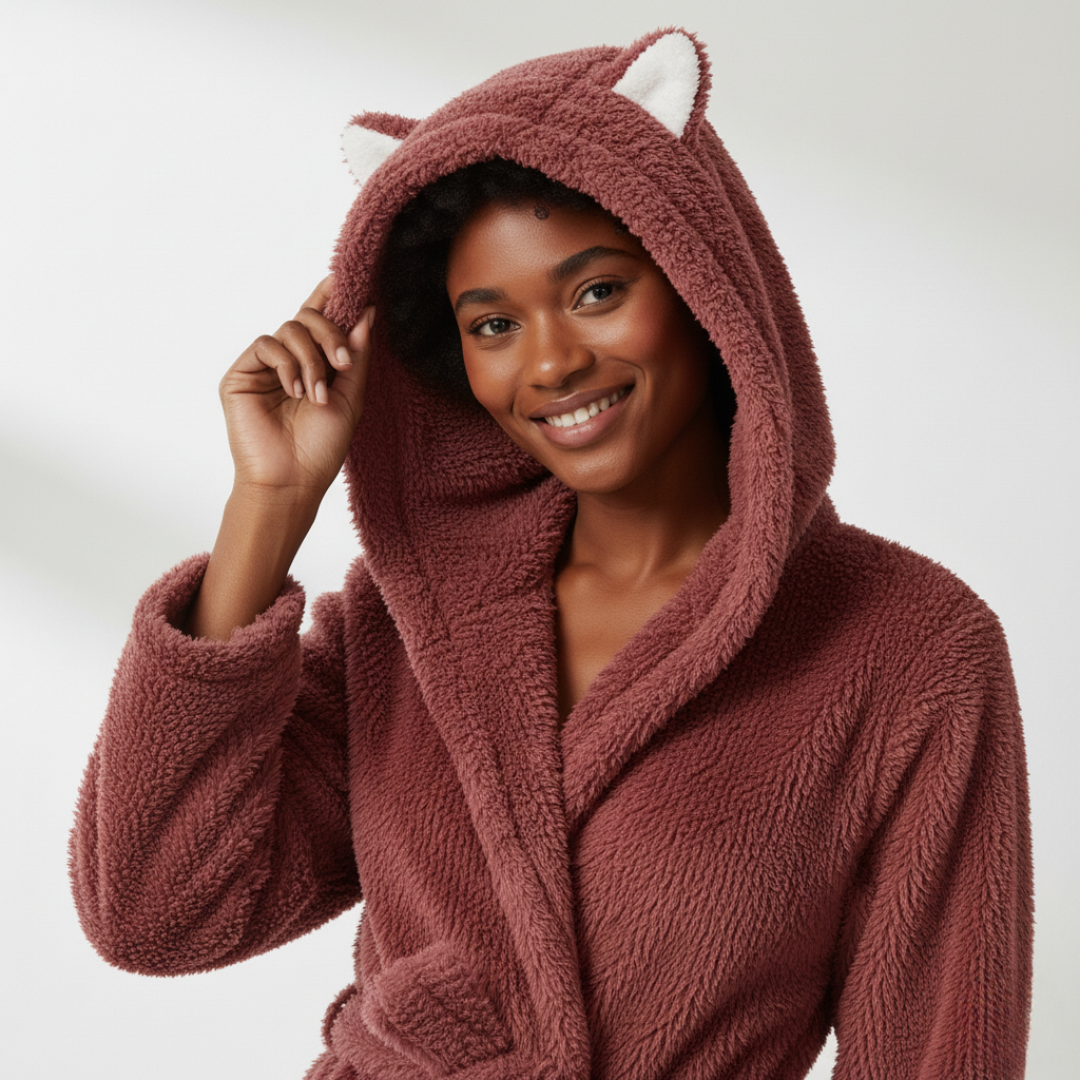 Wynora Women's Robe - Plush Polyester Fleece, Hooded Long Cozy Fit 1