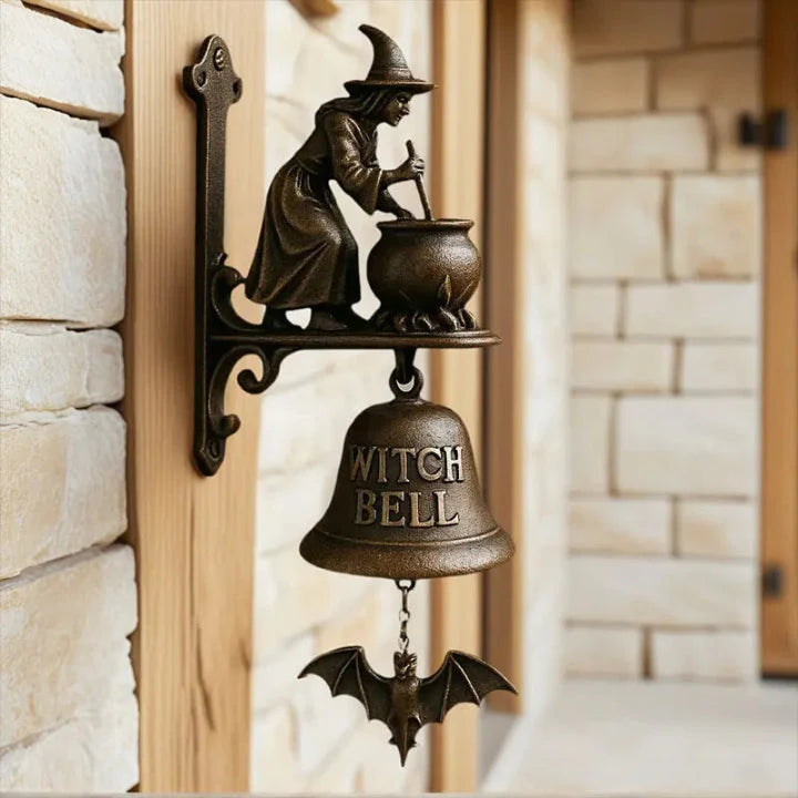 Wynter Doorbell - Cast Iron, Antique Bronze Witch Motif 0