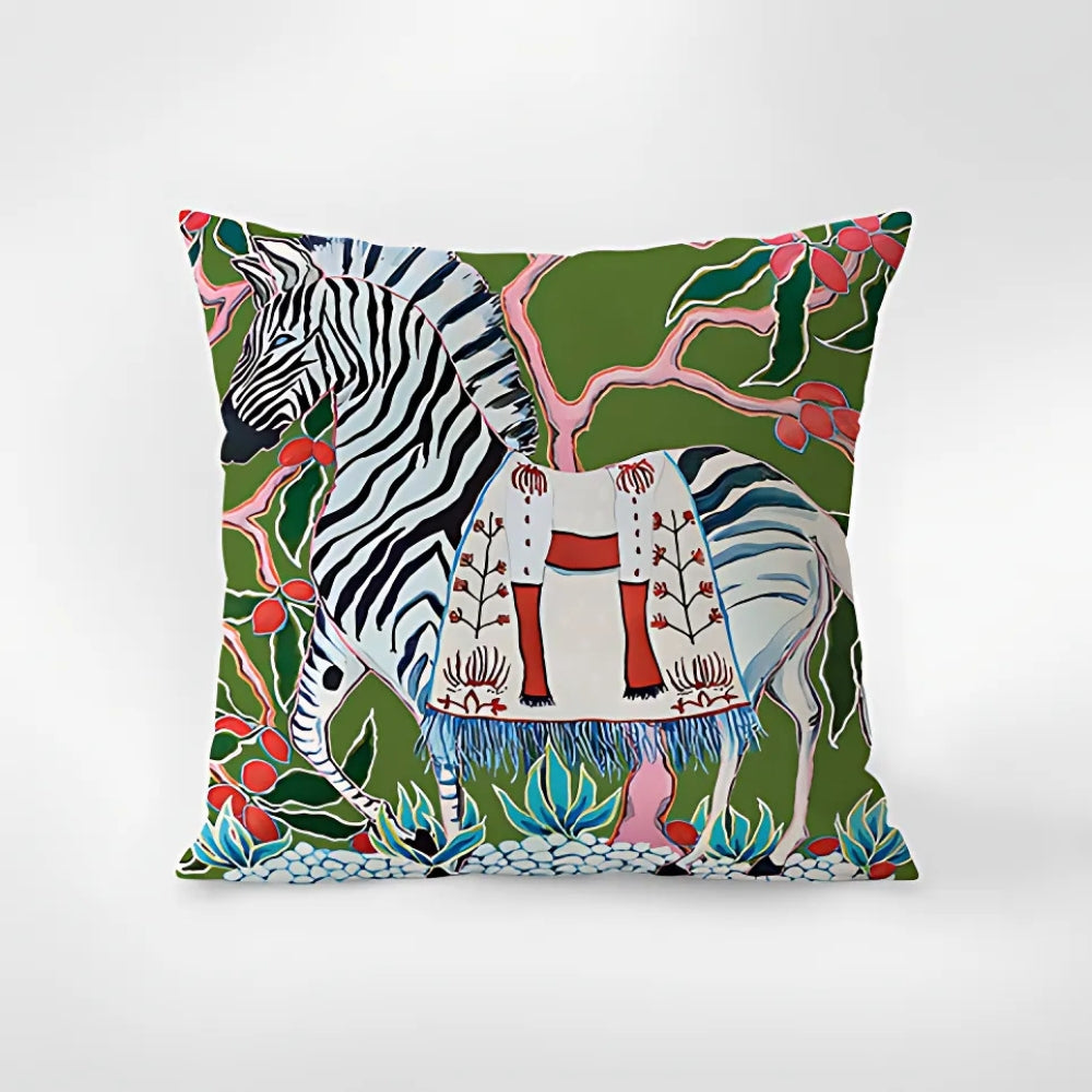 Zara Cushion Cover - Microfiber Blend, Bold Zebra Design 0