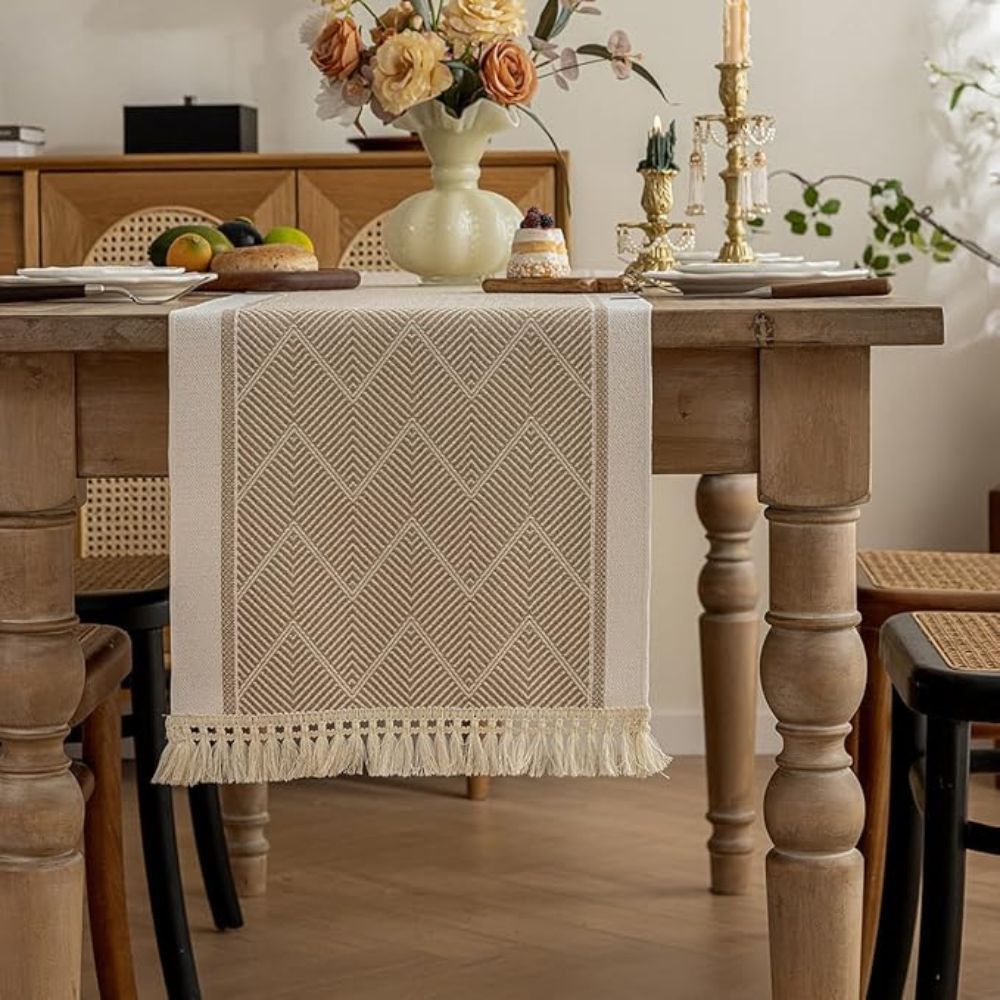 Zara Loom Table Runner - Microfiber, Geometric Zigzag 2