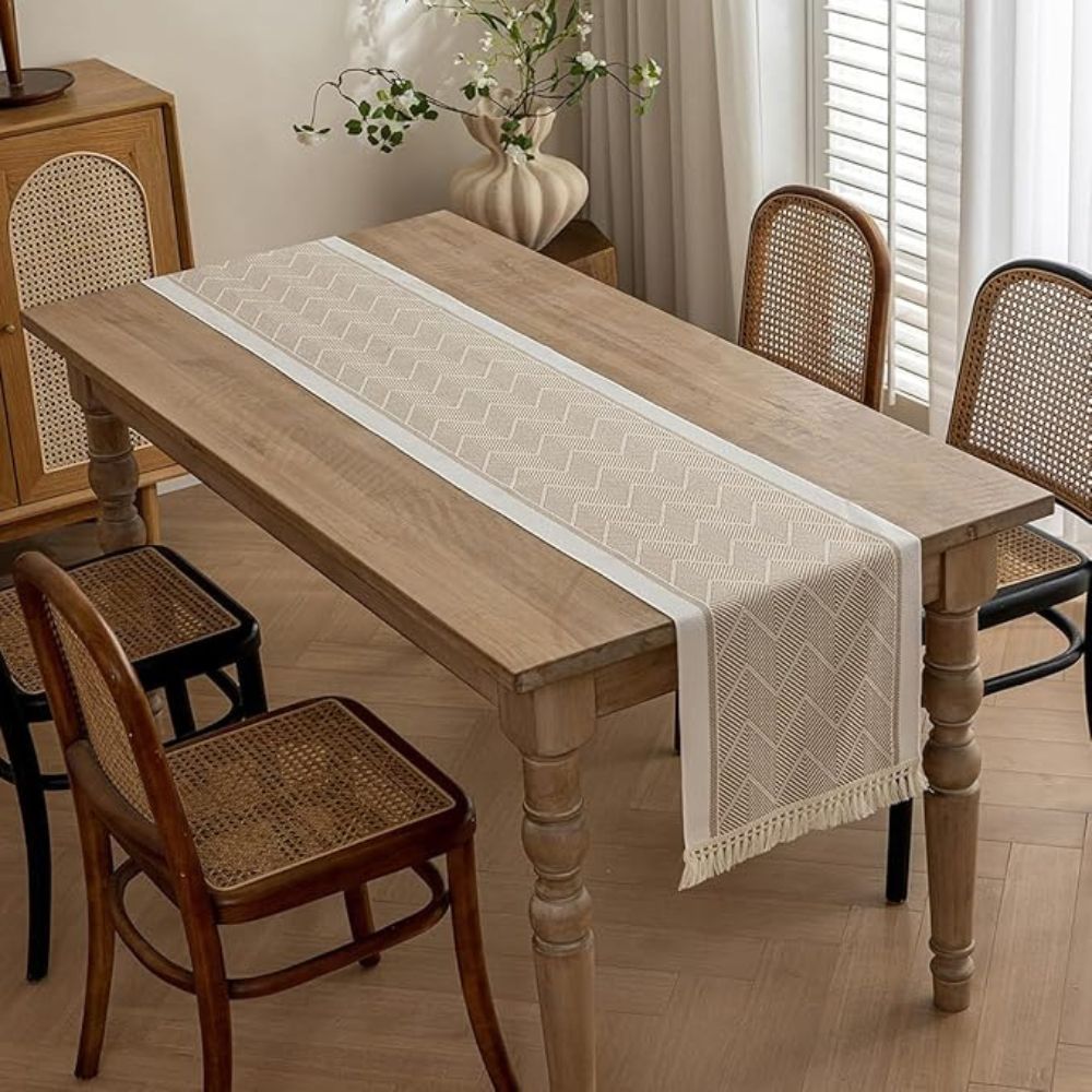 Zara Loom Table Runner - Microfiber, Geometric Zigzag 3