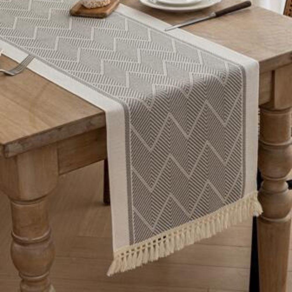 Zara Loom Table Runner - Microfiber, Geometric Zigzag 5