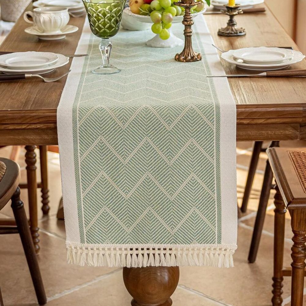 Zara Loom Table Runner - Microfiber, Geometric Zigzag 6