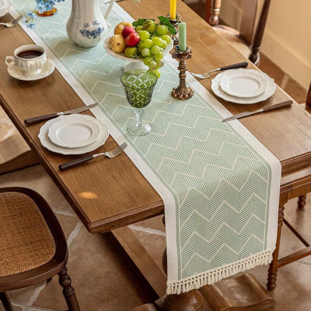 Zara Loom Table Runner - Microfiber, Geometric Zigzag 7