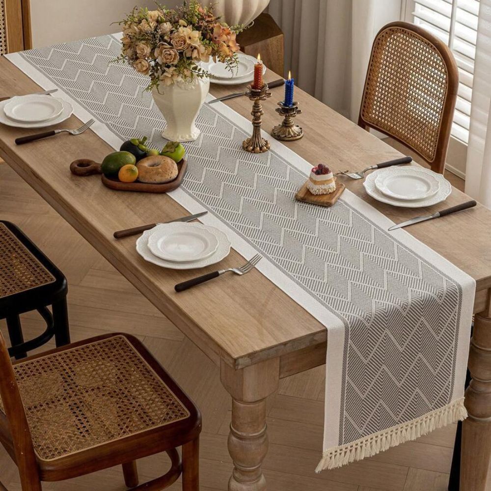 Zara Loom Table Runner - Microfiber, Geometric Zigzag 8