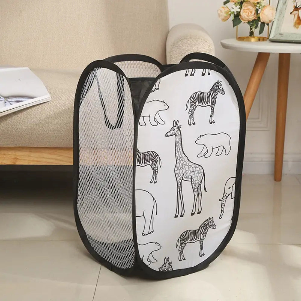 Zylo Animals Laundry Hamper - Foldable Mesh, Lightweight Design 2