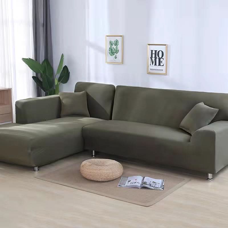 VeluxeStretch – Soft Velvet Sofa