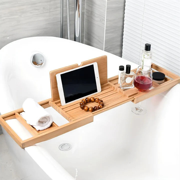 Bambura – Expandable Bamboo Bath Caddy Tray