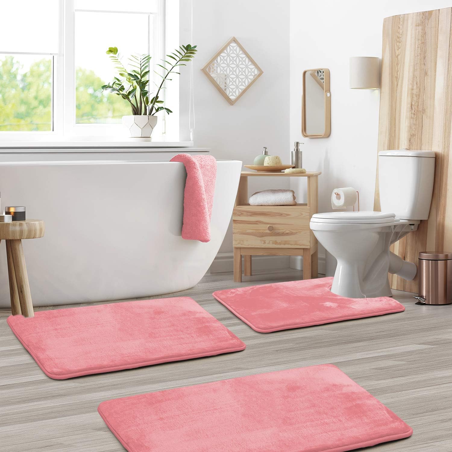VelvaSoft – Plush Memory Foam Bath Mat Set