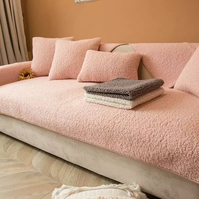 SnugNest – Teddy Sherpa Sofa Cover