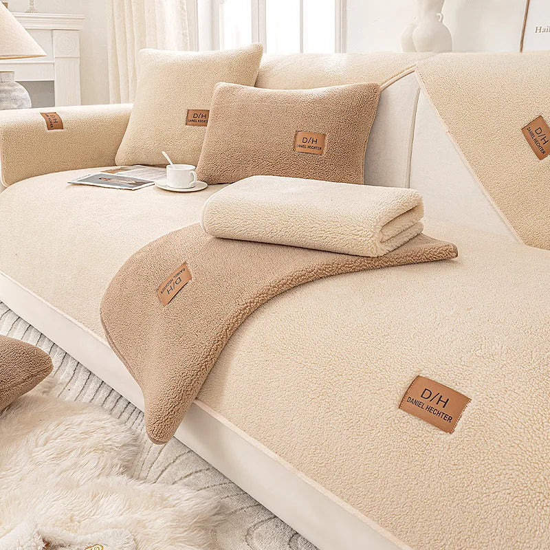 CozyHaven – Sherpa Fleece Sofa Cover
