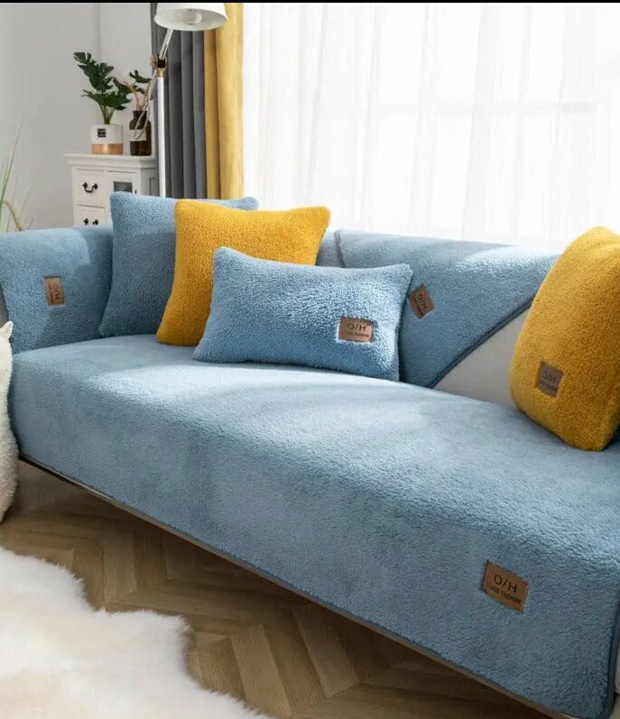 CozyHaven – Sherpa Fleece Sofa Cover
