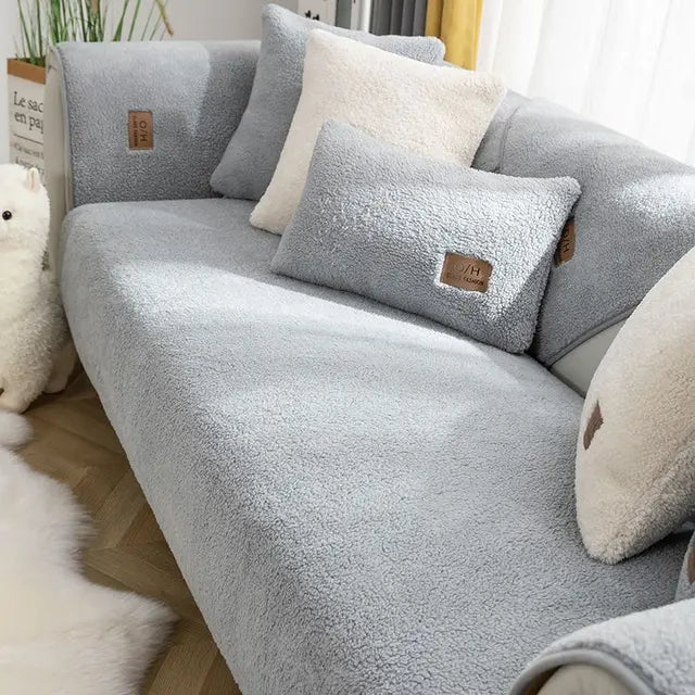 CozyHaven – Sherpa Fleece Sofa Cover
